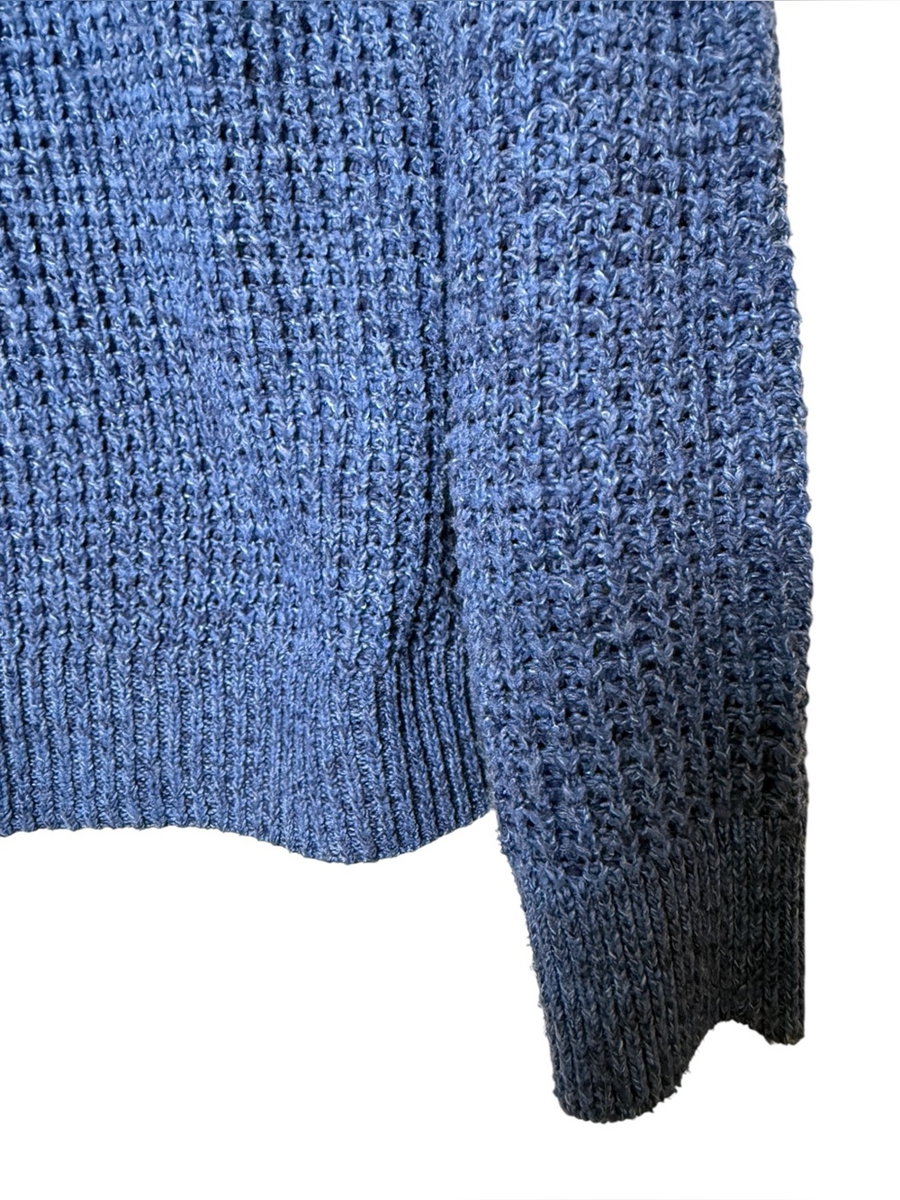 Time and Tru Small Blue Waffle Knit Sweater - Picture 4 of 5